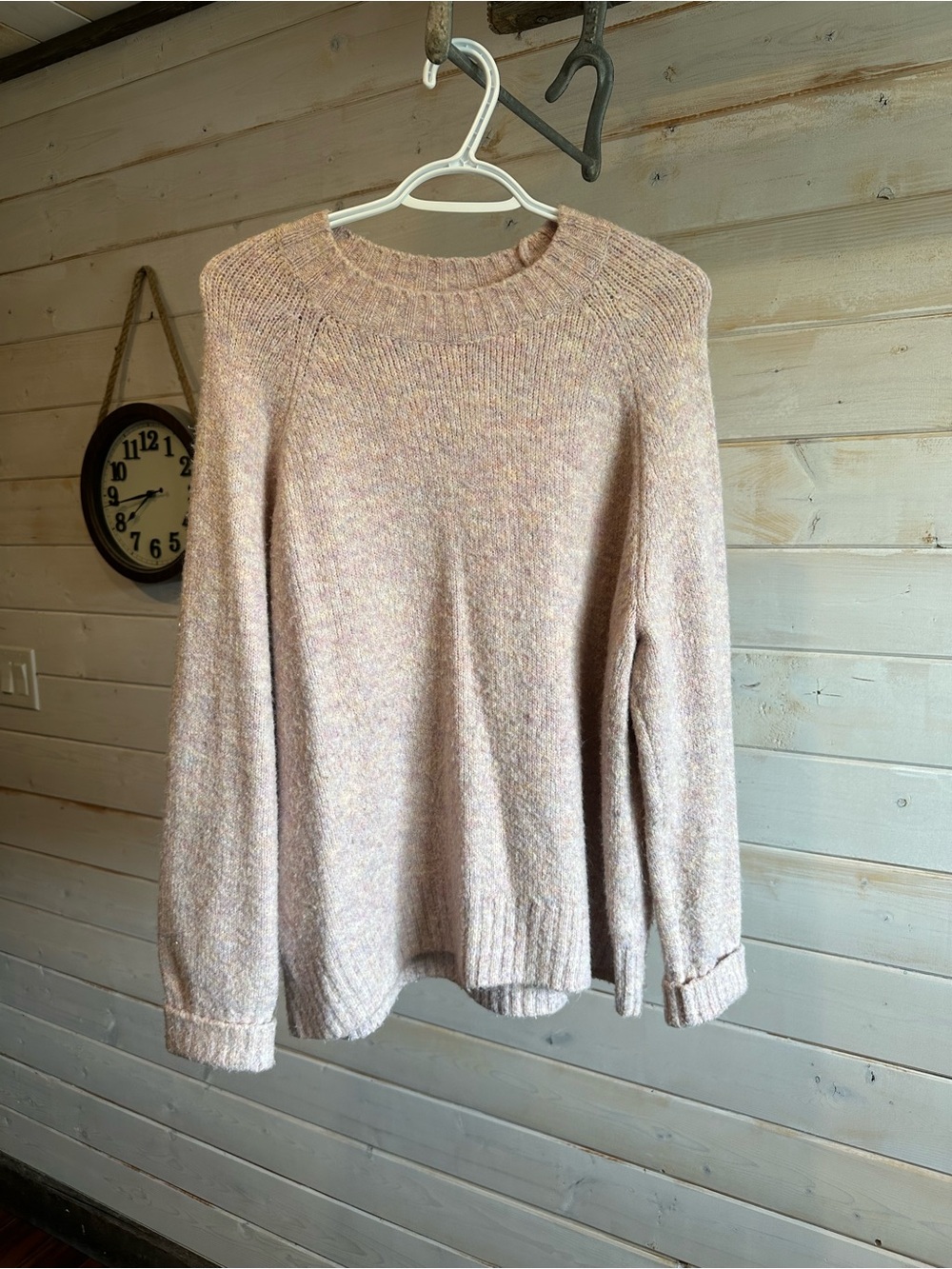 Old Navy | Pink Speckled Knit Crewneck Sweater